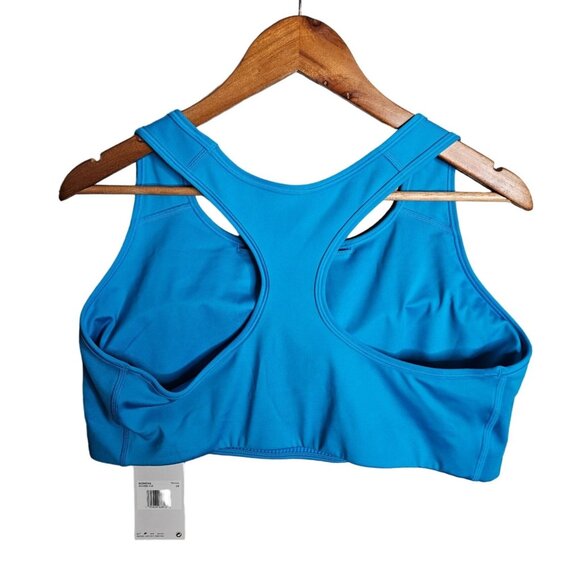 2/$35- Nike Womens Racerback Padded Sports Bra Dri Fit Swoosh Athletic Blue 1X - Picture 3 of 8